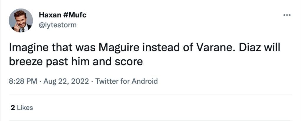 One fan compared Varane to Maguire.