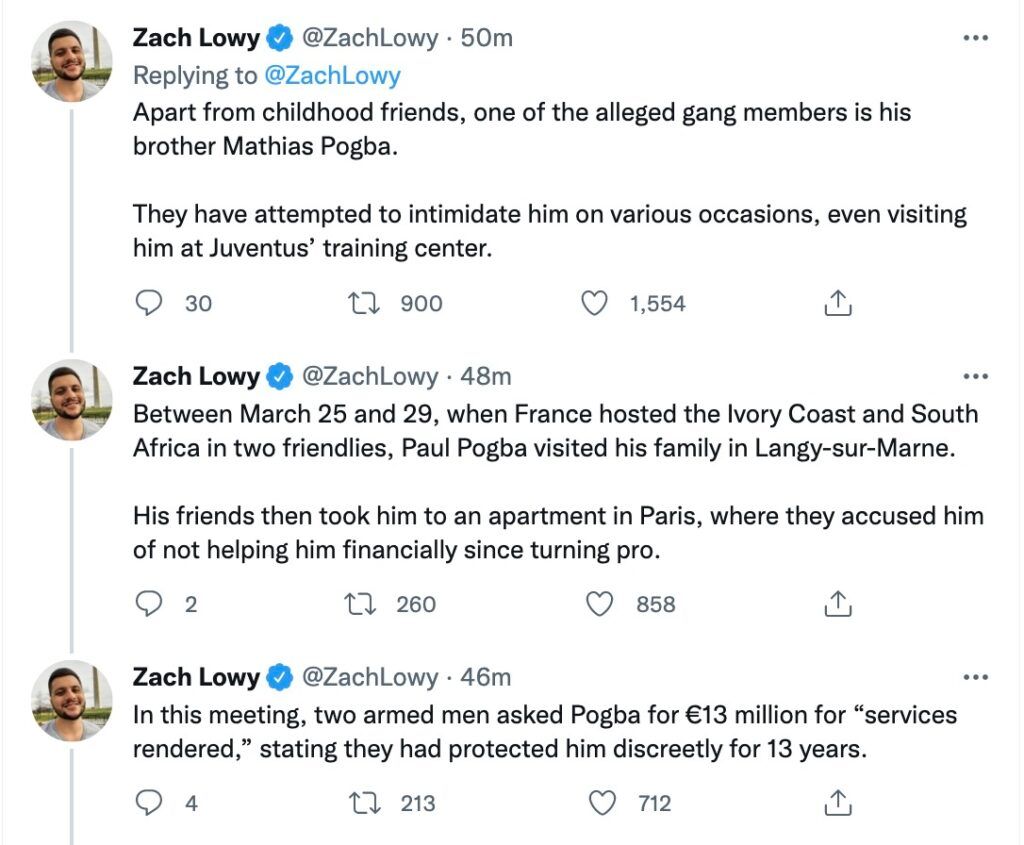 The allegations in the Pogba situation.