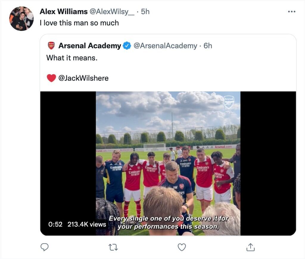 Arsenal fans react to Wilshere coaching.