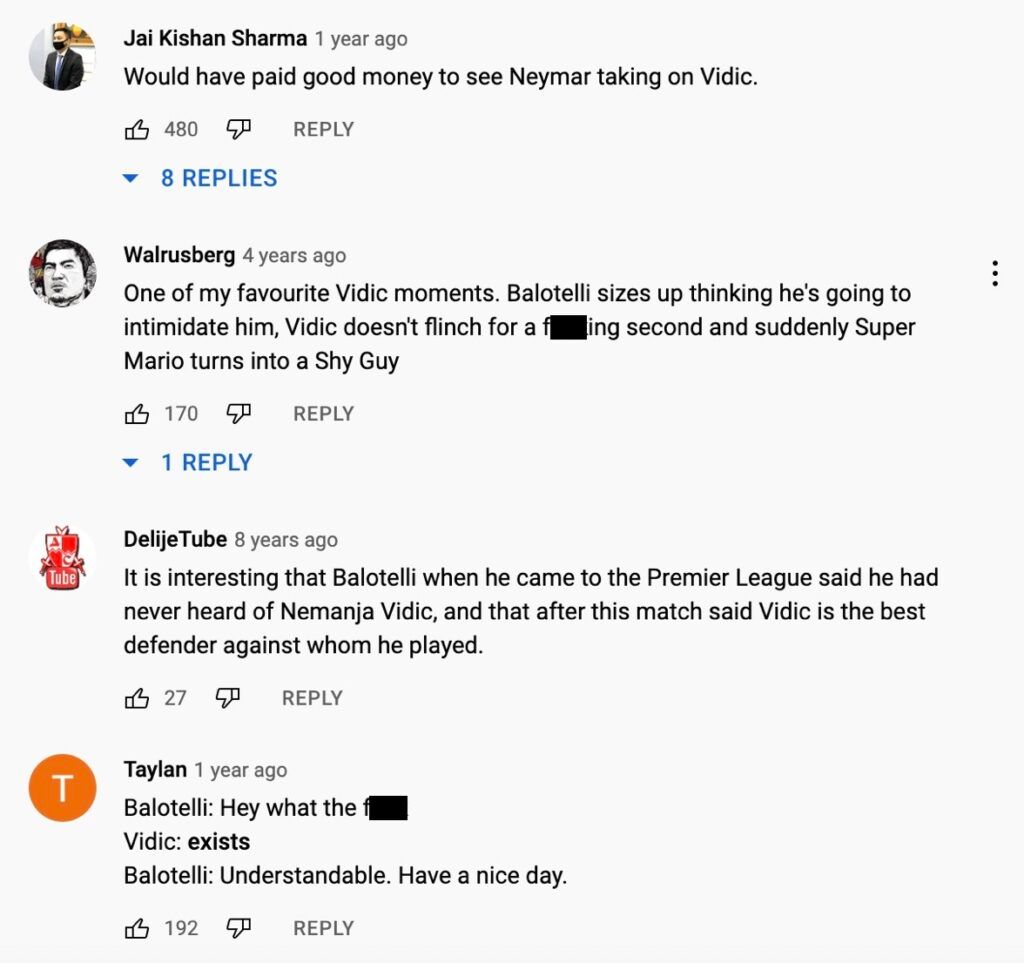 More fans react to Vidic vs Balotelli.
