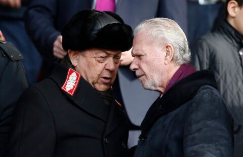 West Ham United co-owners David Sullivan and David Gold in conversation