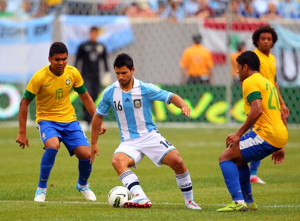 Young Casemiro playing for Brazil.