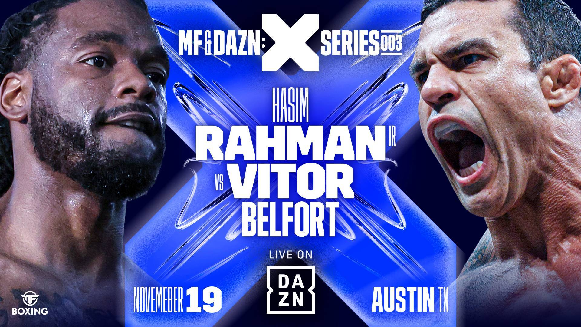 Rahman Jr vs Vitor Belfort promo art Dazn