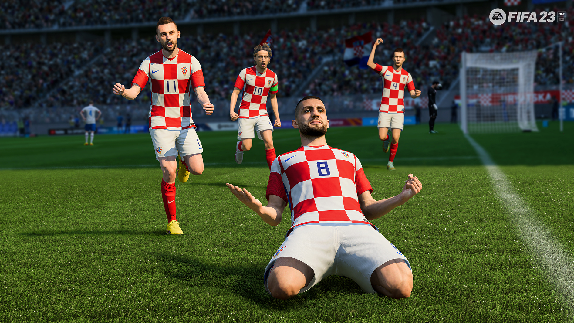 Croatia side celebrate in FIFA 23