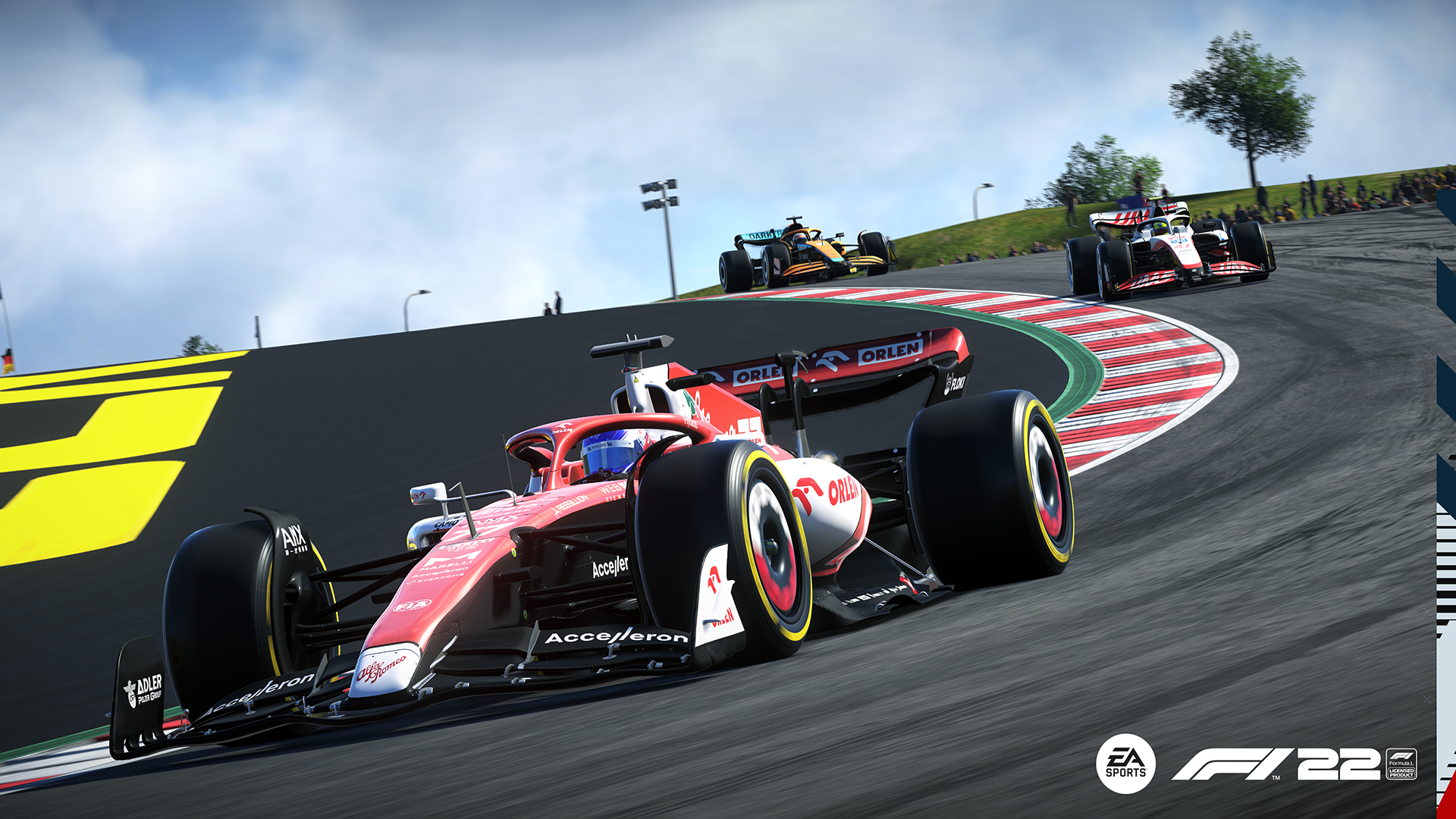 Car racing in F1 22