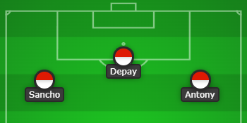 A front three of Sancho, Depay and Antony