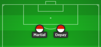 A front two of Martial and Depay