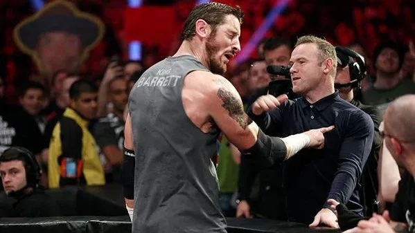 Wayne Rooney slapped Wade Barrett on WWE TV