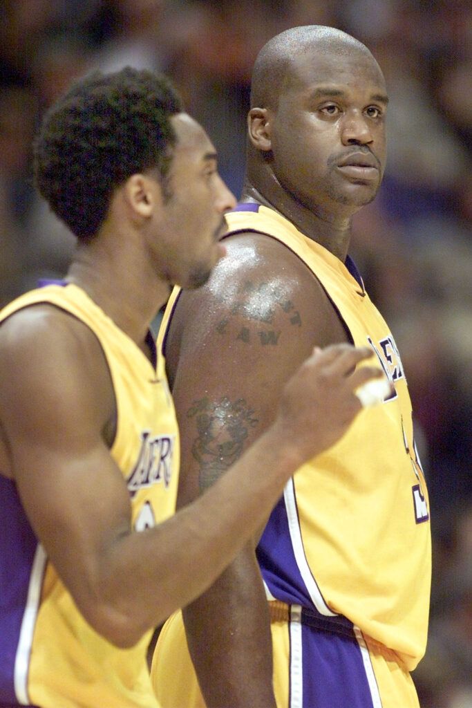 Bryant and O'Neal with the LA Lakers.