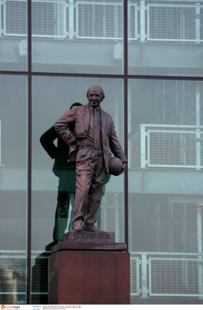 Busby's statue at Old Trafford.