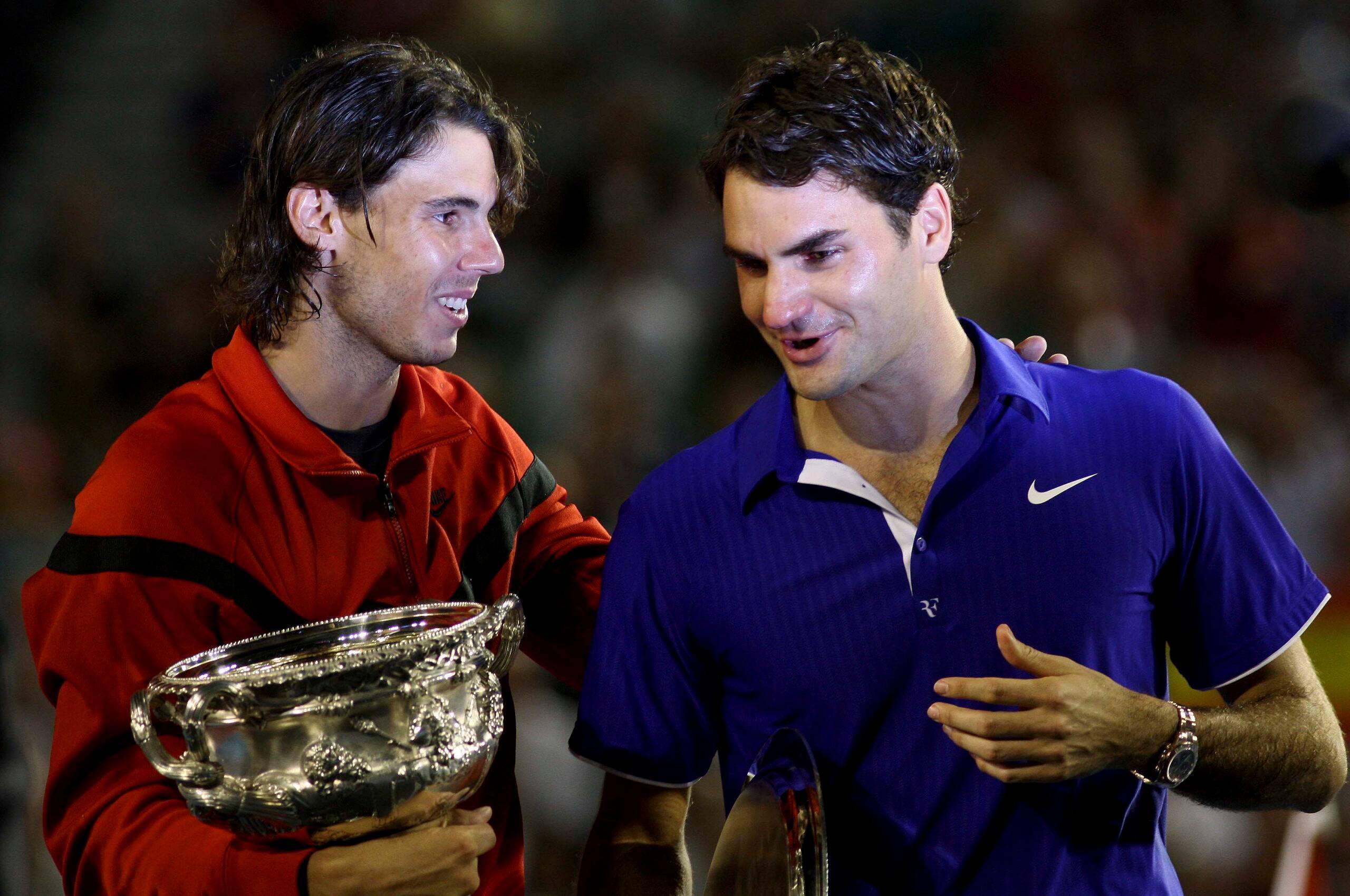 Nadal and Federer in 2009.