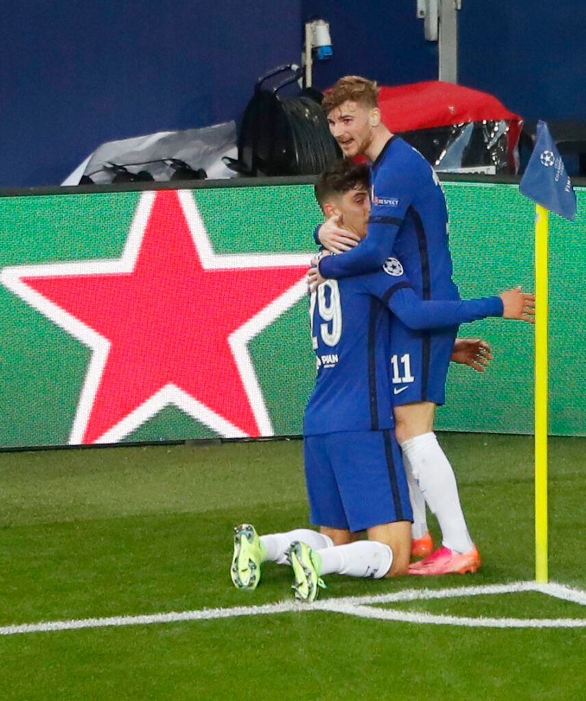 Havertz and Werner in the Champions League final.