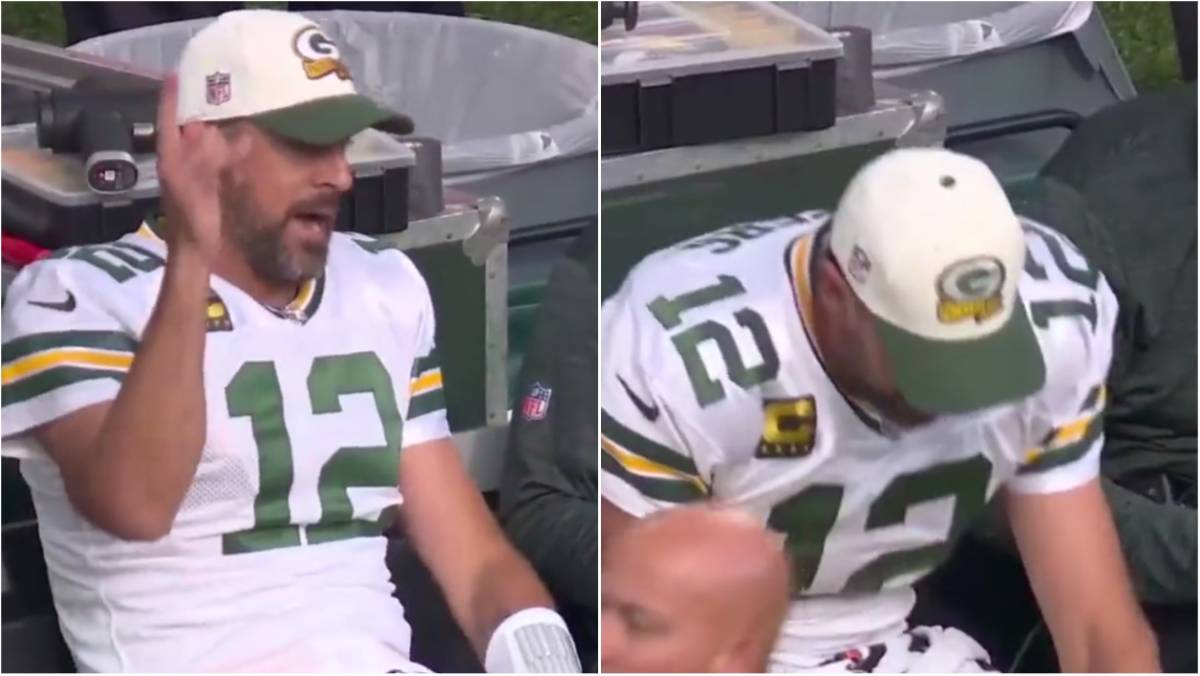 Aaron Rodgers on the sidelines