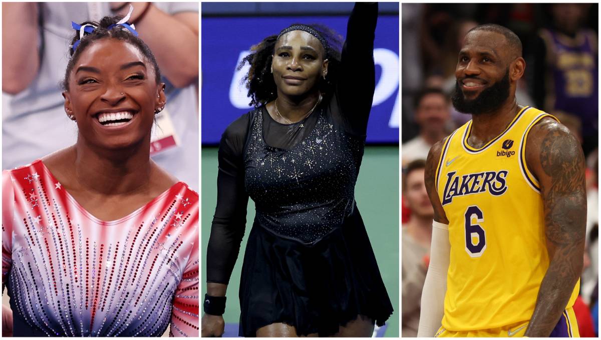 Simone Biles, Serena Williams and LeBron James