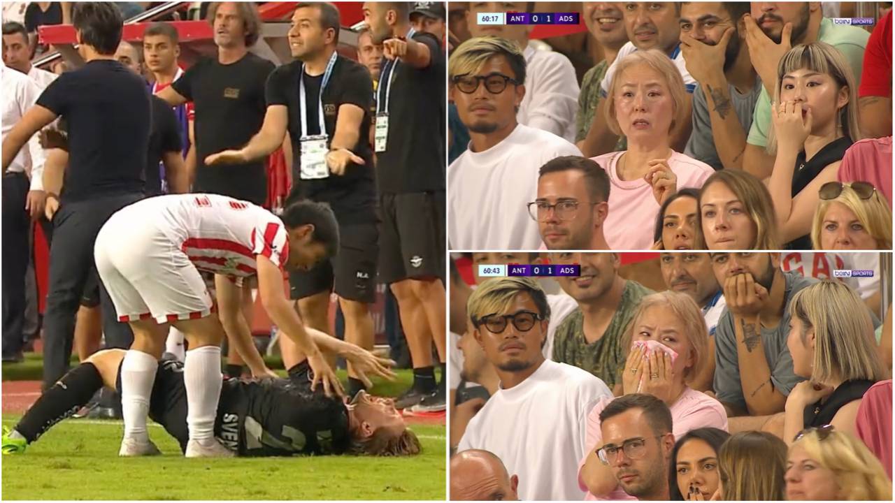Japan international sent off on home debut without touching ball - his family looked heartbroken