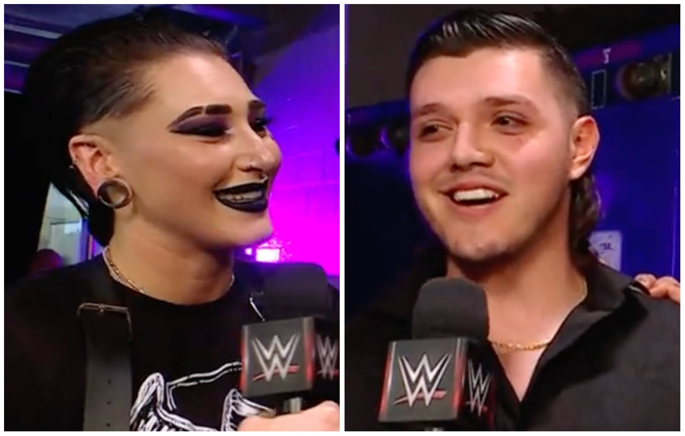 Dominik Mysterio and Rhea Ripley on WWE Raw