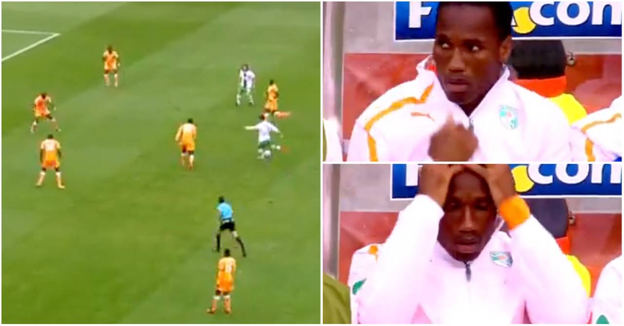 Didier Drogba's Reaction To Cristiano Ronaldo Strike In 2010