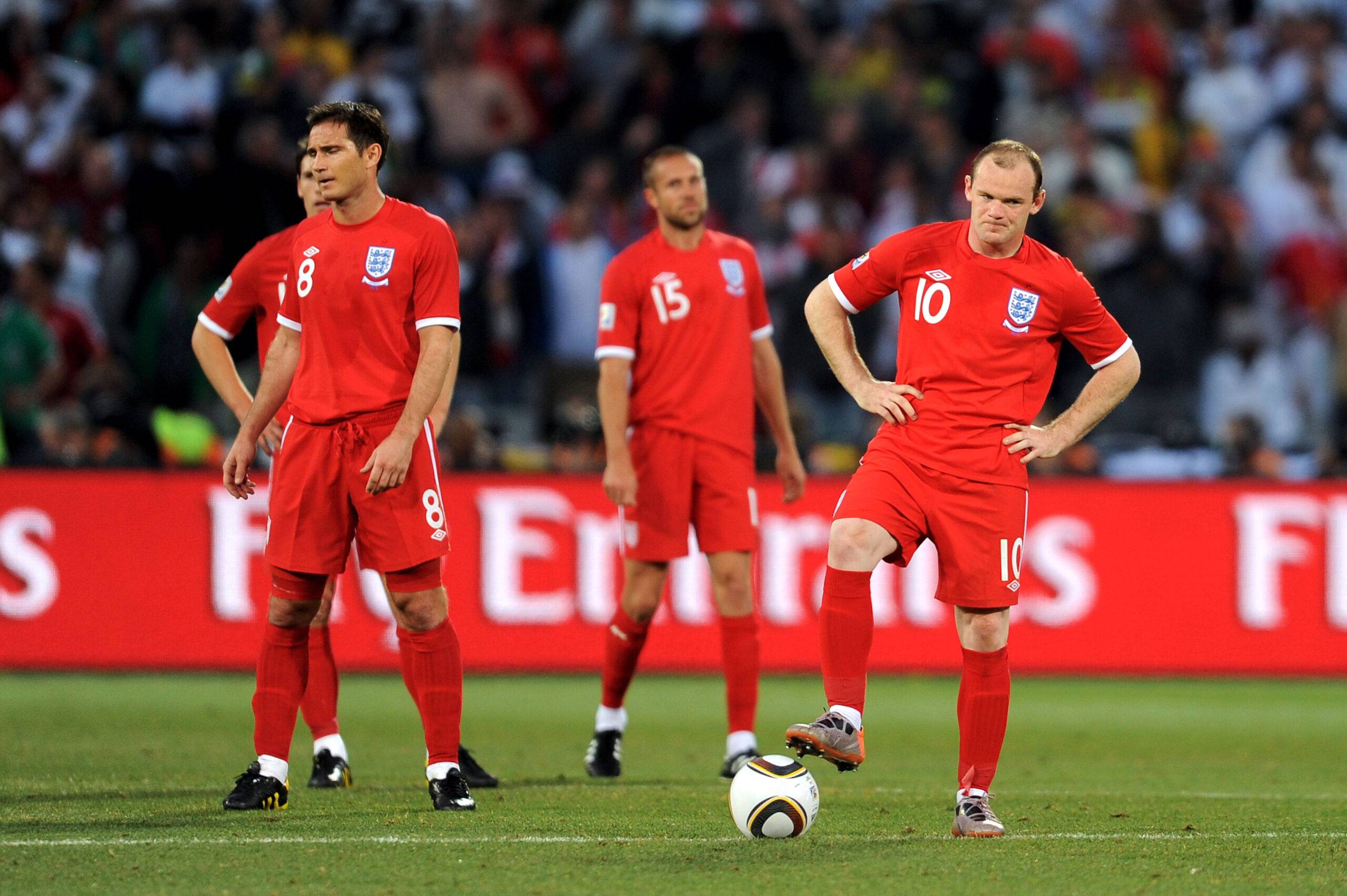 England players look downcast at 2010 World Cup