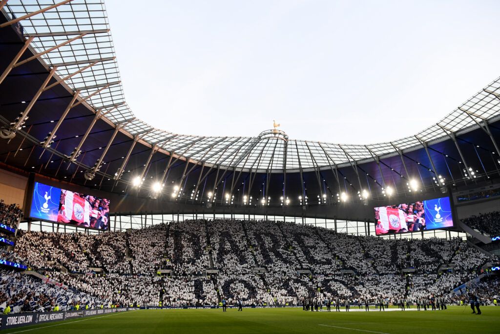 Spurs fans greet their team ahead of the UEFA Champions League semifinals 