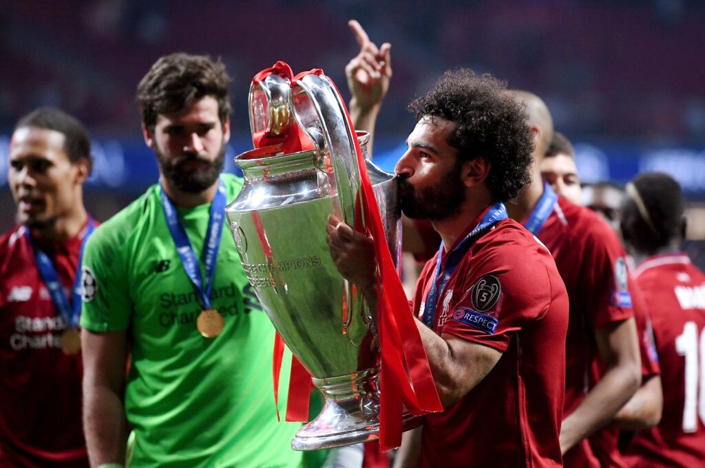 Liverpool's Mohamed Salah after winning the Champions League