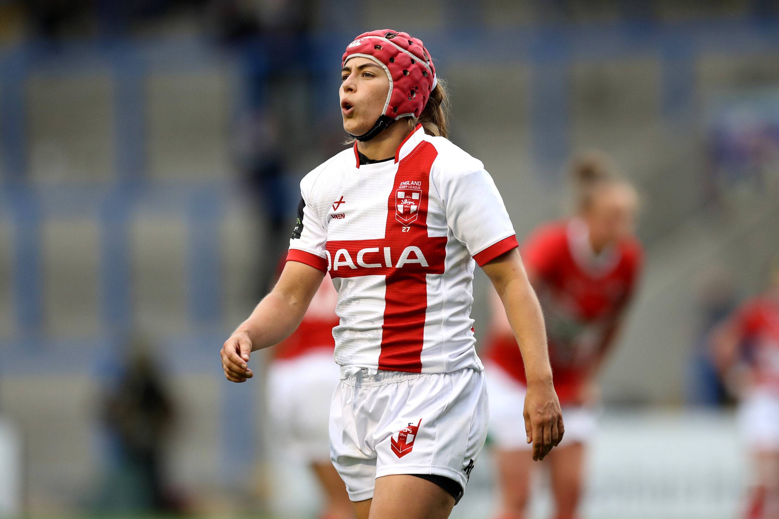 Emily Rudge playing for England Women's Rugby League