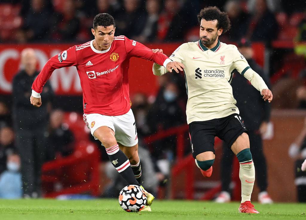 Cristiano Ronaldo and Mohamed Salah in Manchester United vs Liverpool