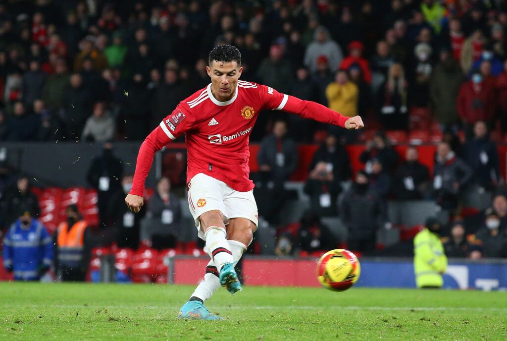 Cristiano Ronaldo of Manchester United scores his penalty
