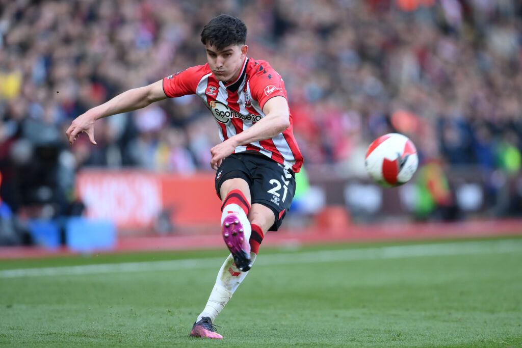  Tino Livramento of Southampton in action during the Emirates FA Cup