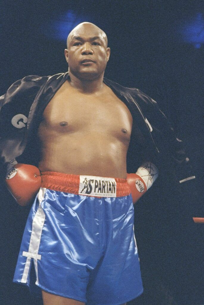George Foreman prepares for a fight