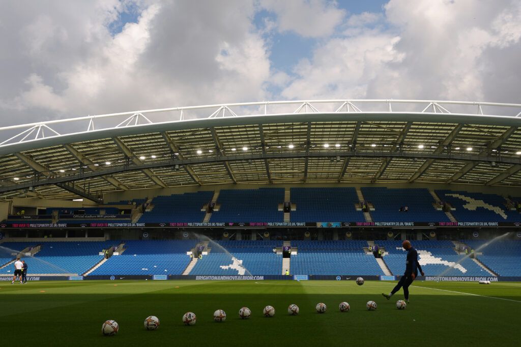 General view inside the stadium before the Premier League match between Brighton & Hove Albion and Leeds United