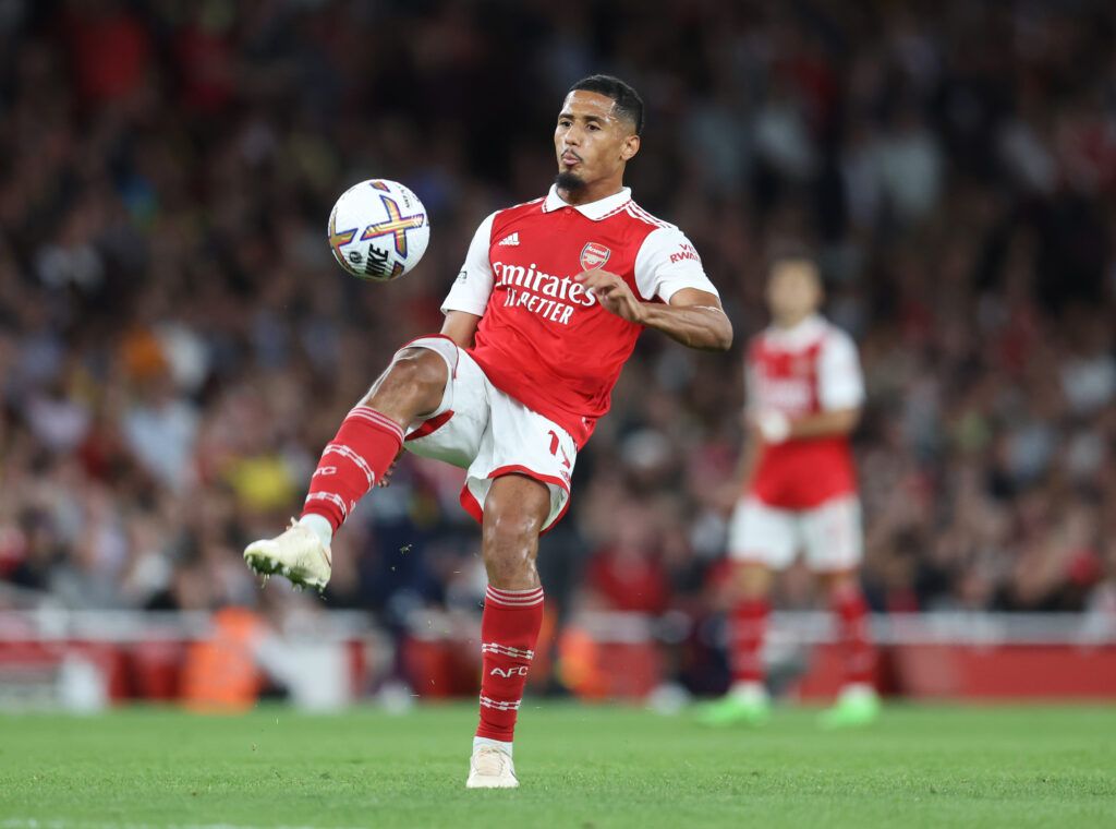 William Saliba of Arsenal during the Premier League match 