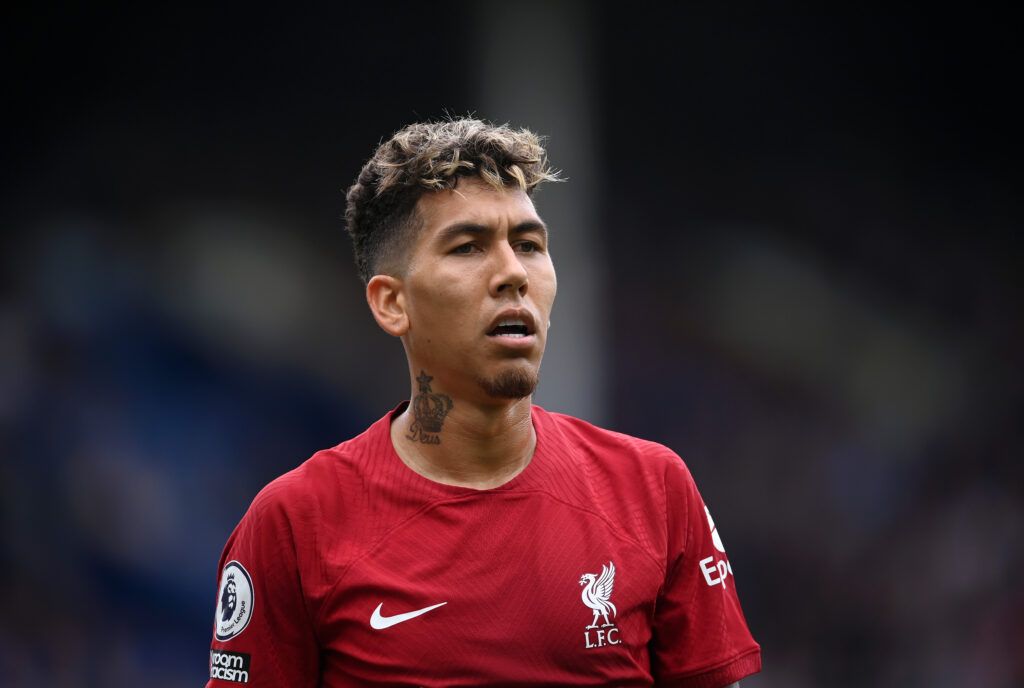 Roberto Firmino of Liverpool looks on  during the Premier League match