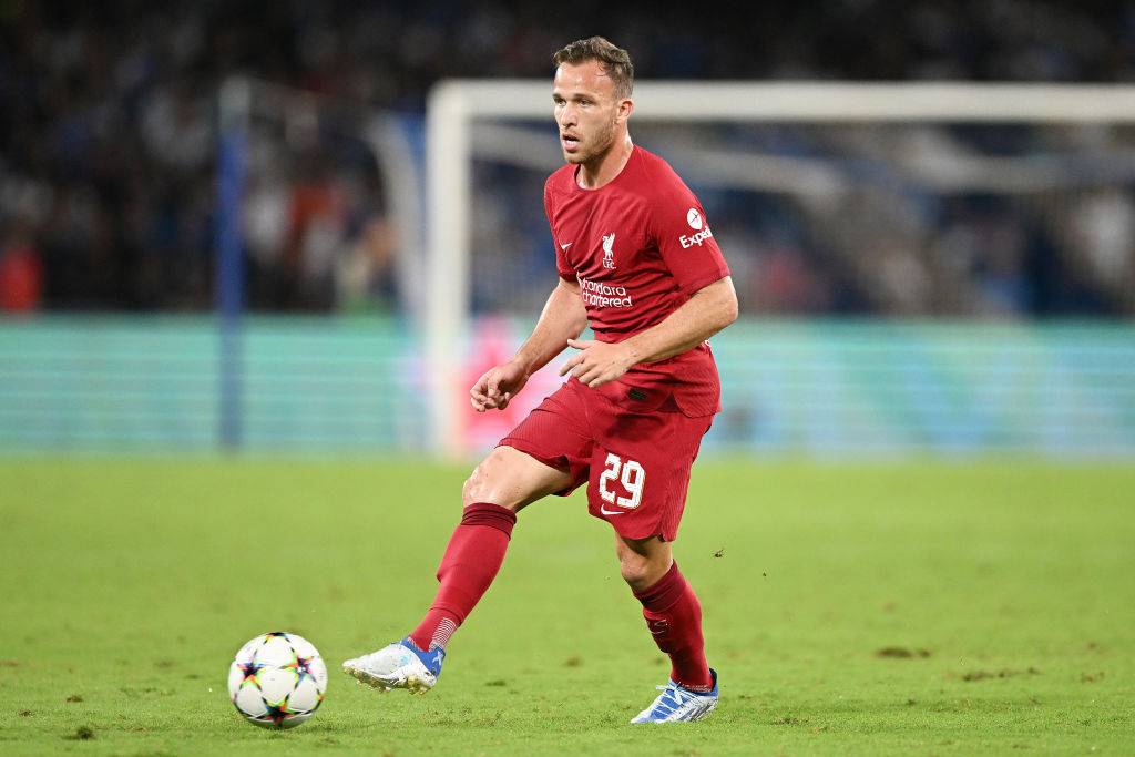 Arthur in action for Liverpool