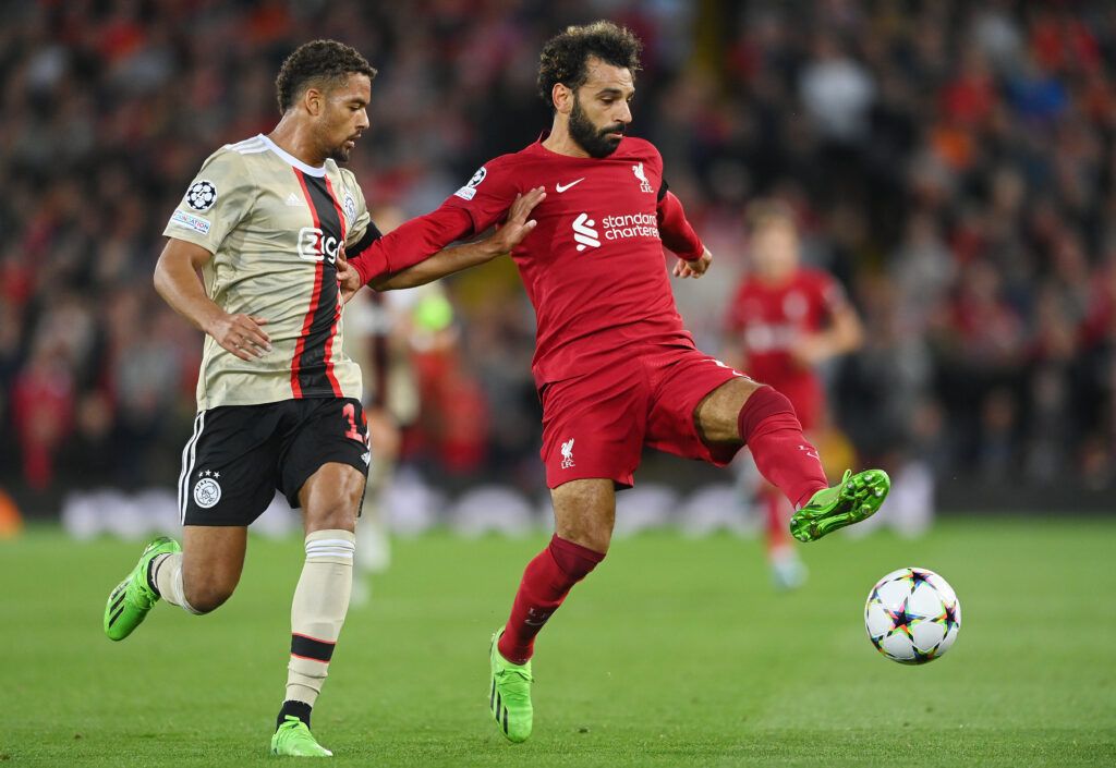 Mohamed Salah in action vs Ajax