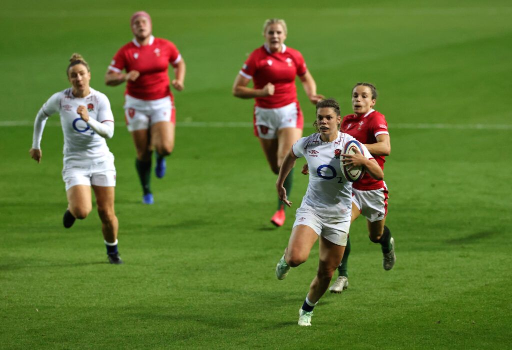 Red Roses playing against Wales