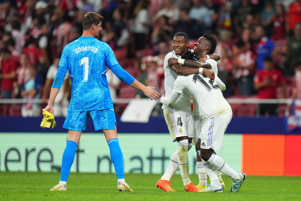 Real Madrid players celebrate win over Atletico