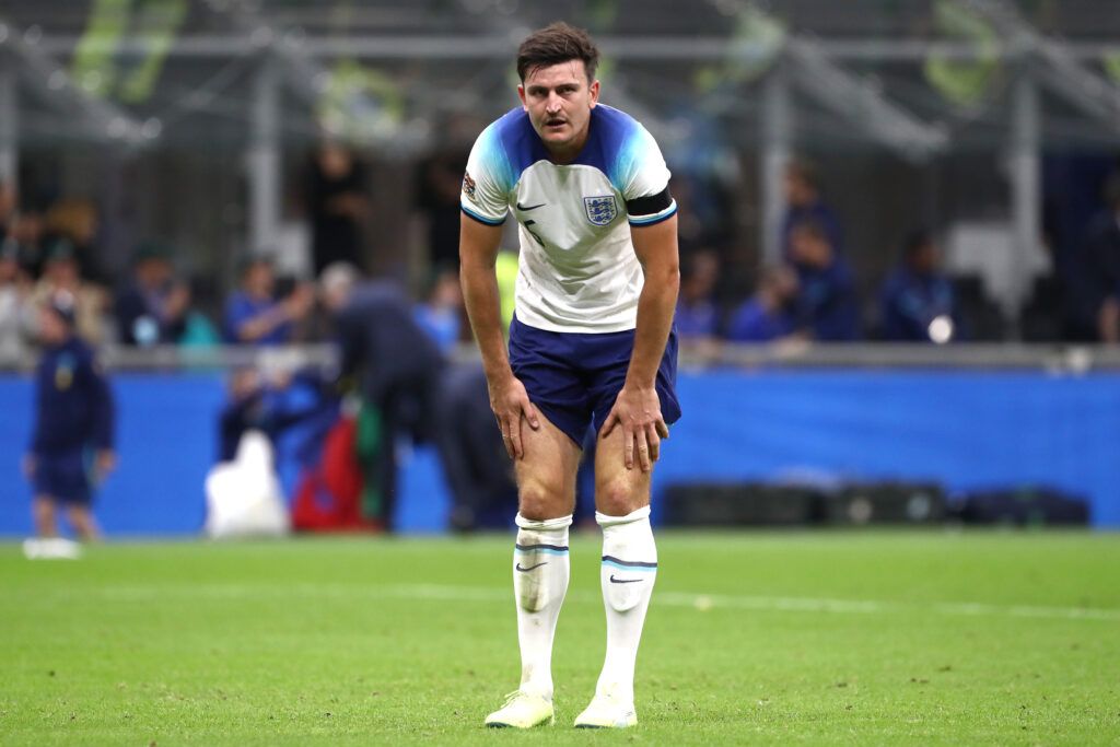 England's Harry Maguire in action
