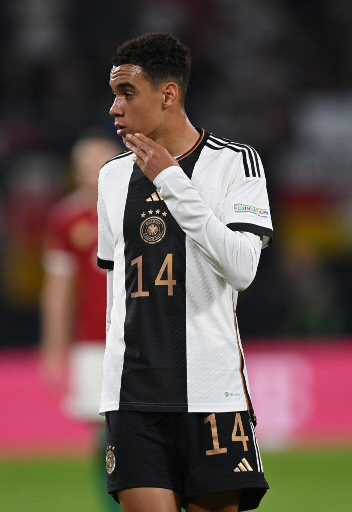 Jamal Musiala in action for Germany