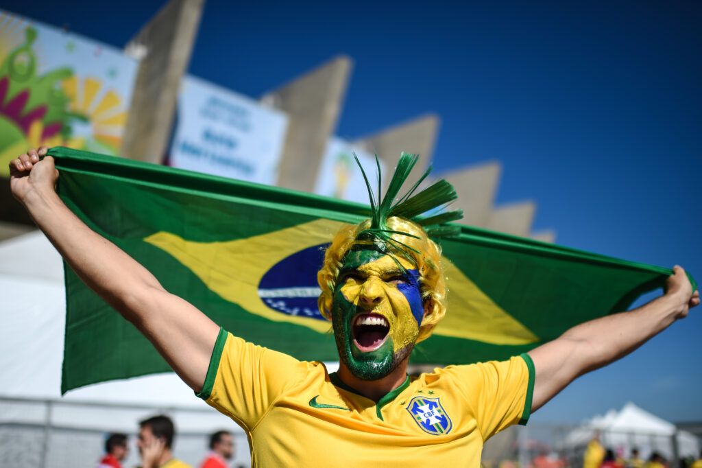 Brazil fan at the World Cup