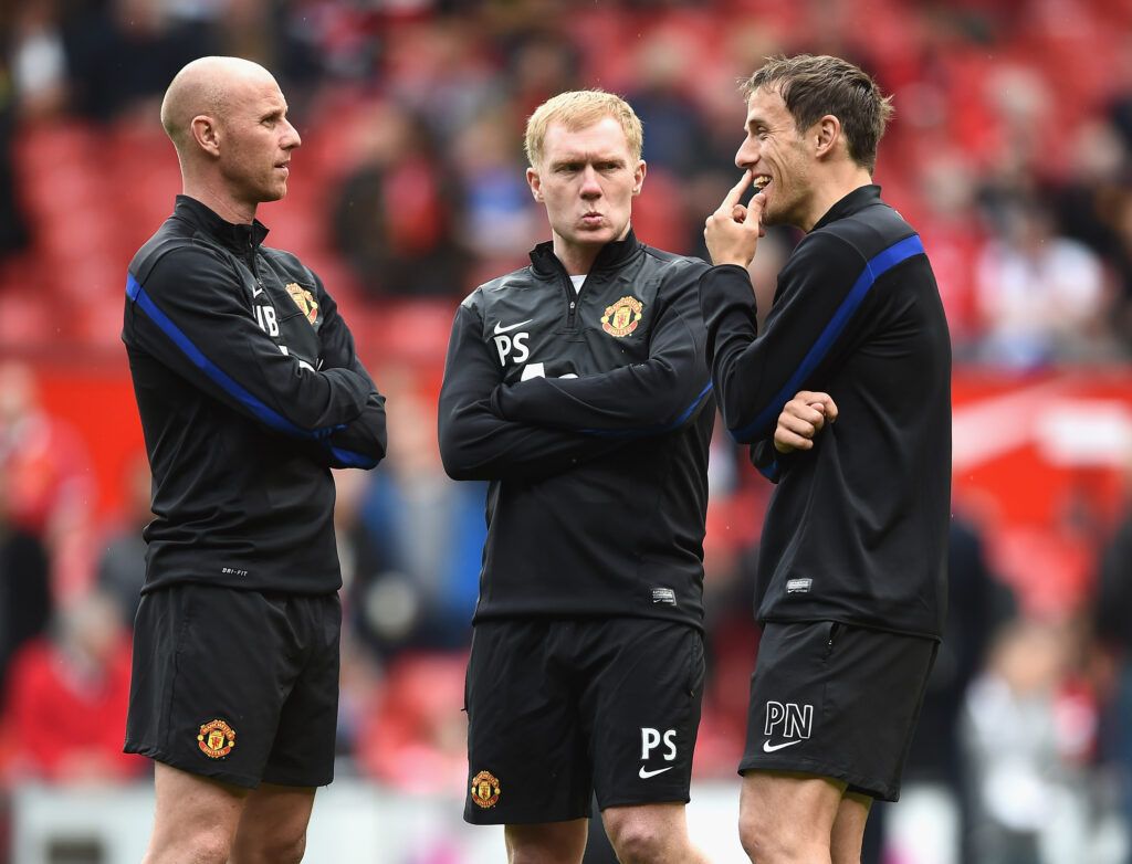 Scholes with Butt and Neville