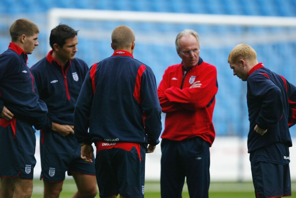 Sven with Scholes, Gerrard and Lampard