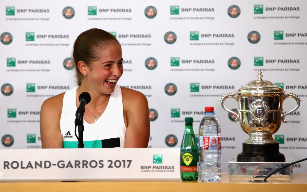 Latvian tennis player Jelena Ostapenko after winning the 2017 French Open
