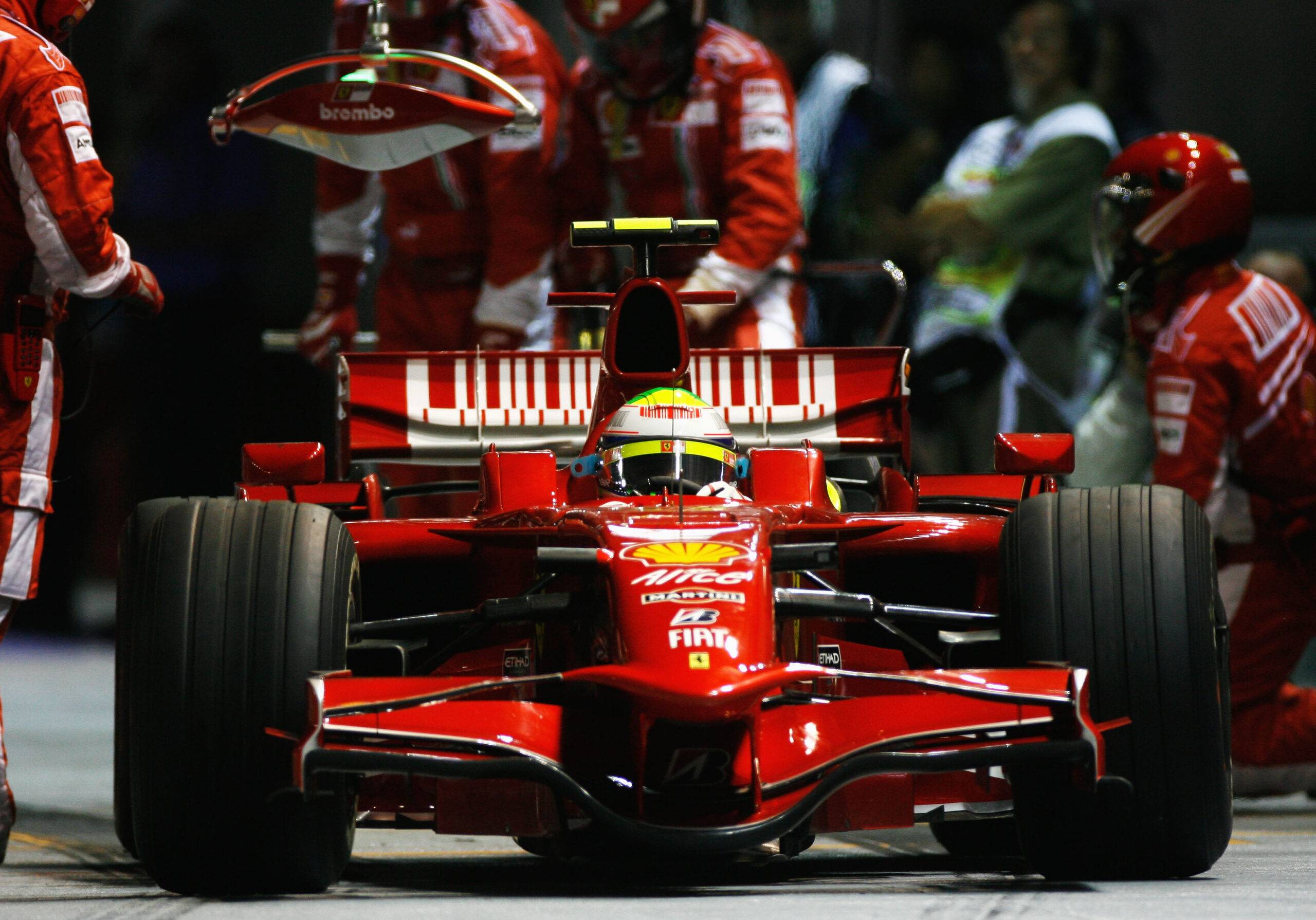 Felipe Massa drives the Ferrari in Singapore