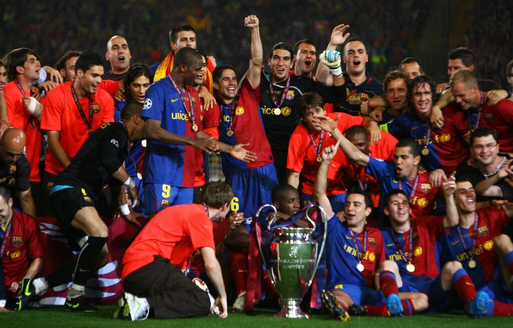 El Barcelona celebra la derrota del Man Utd a la final de la UCL del 2009