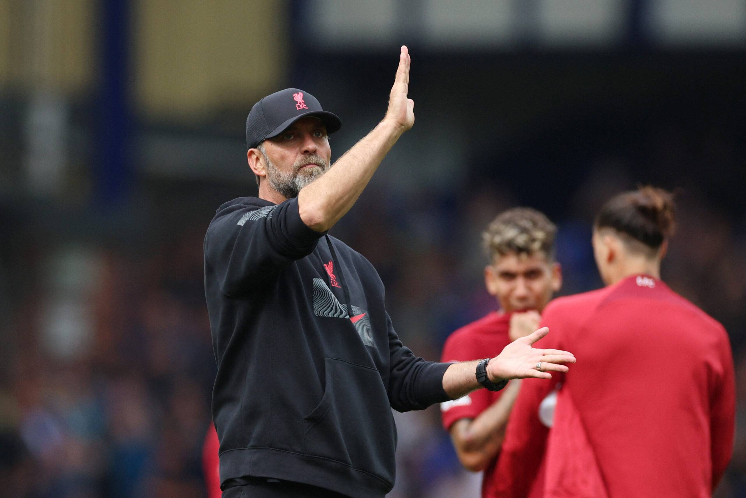 Liverpool manager Jurgen Klopp acknowledges fans after the match