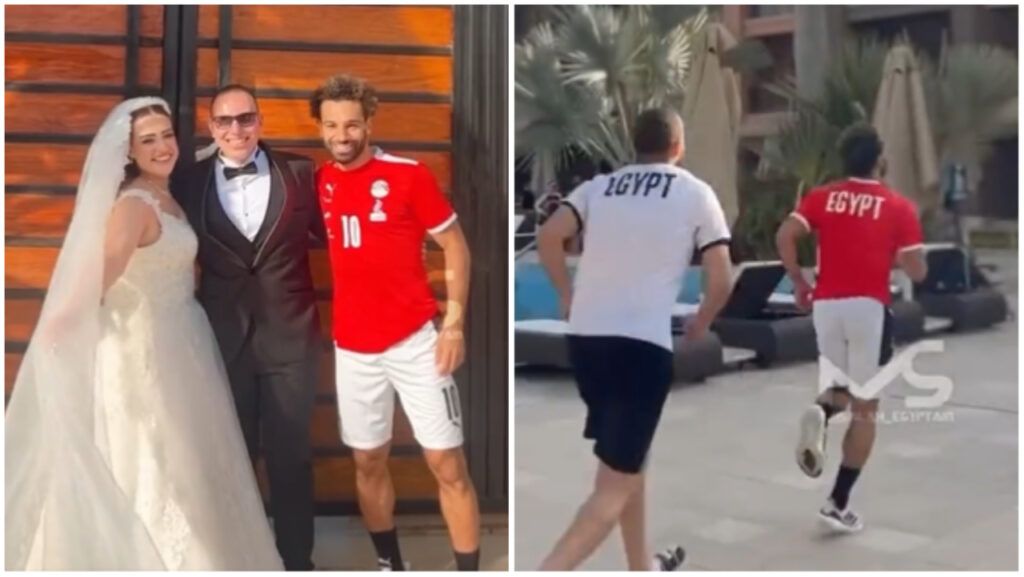 Mohamed Salah brilliantly gatecrashes couple’s wedding photos while out for a jog