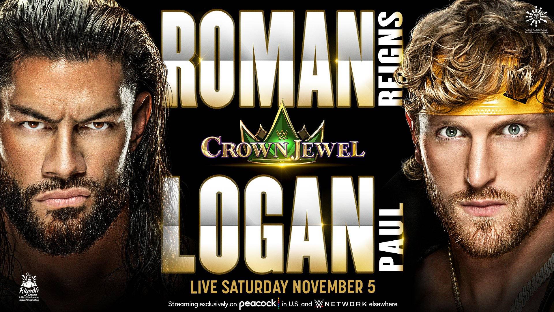 Roman Reigns v Logan Paul set for WWE Crown Jewel