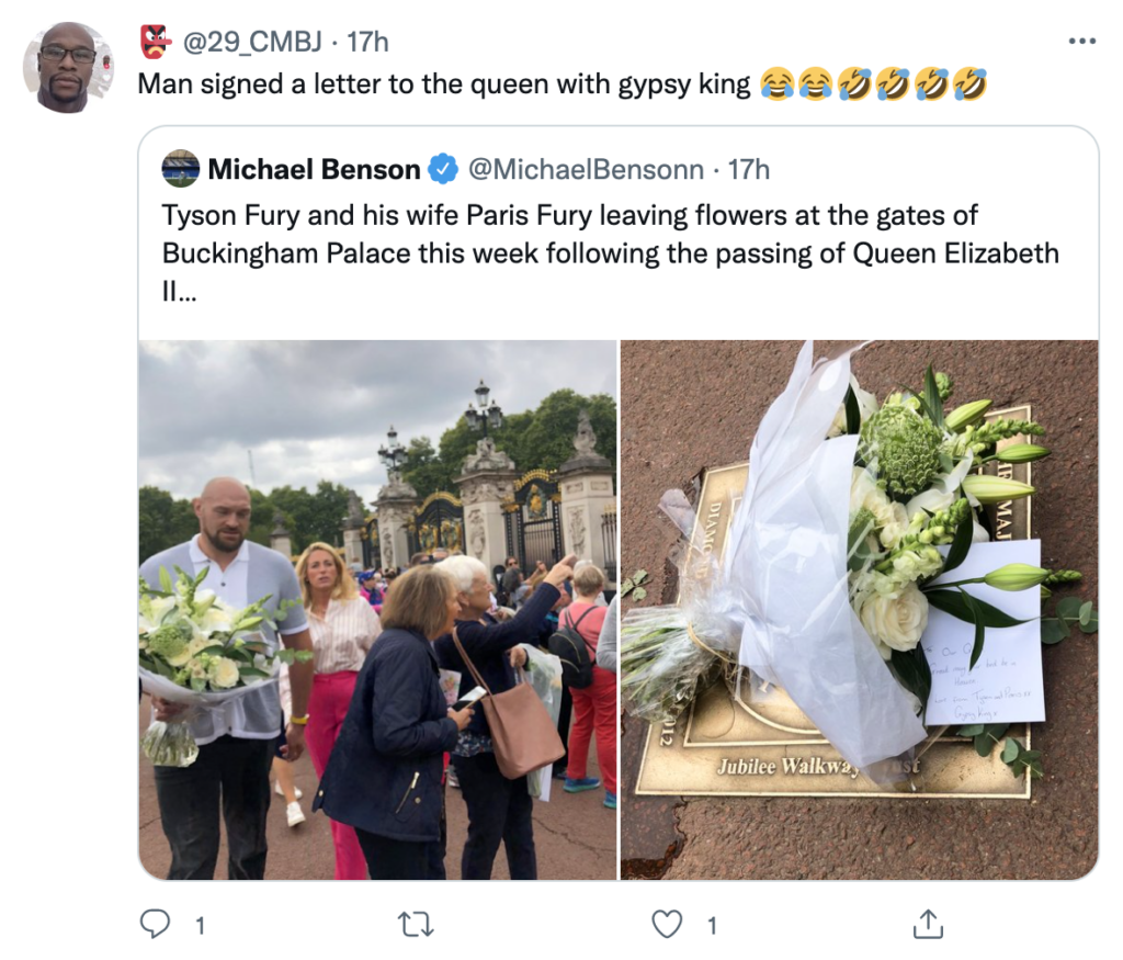 Queen Elizabeth II: Tyson Fury pays his respects at Buckingham Palace