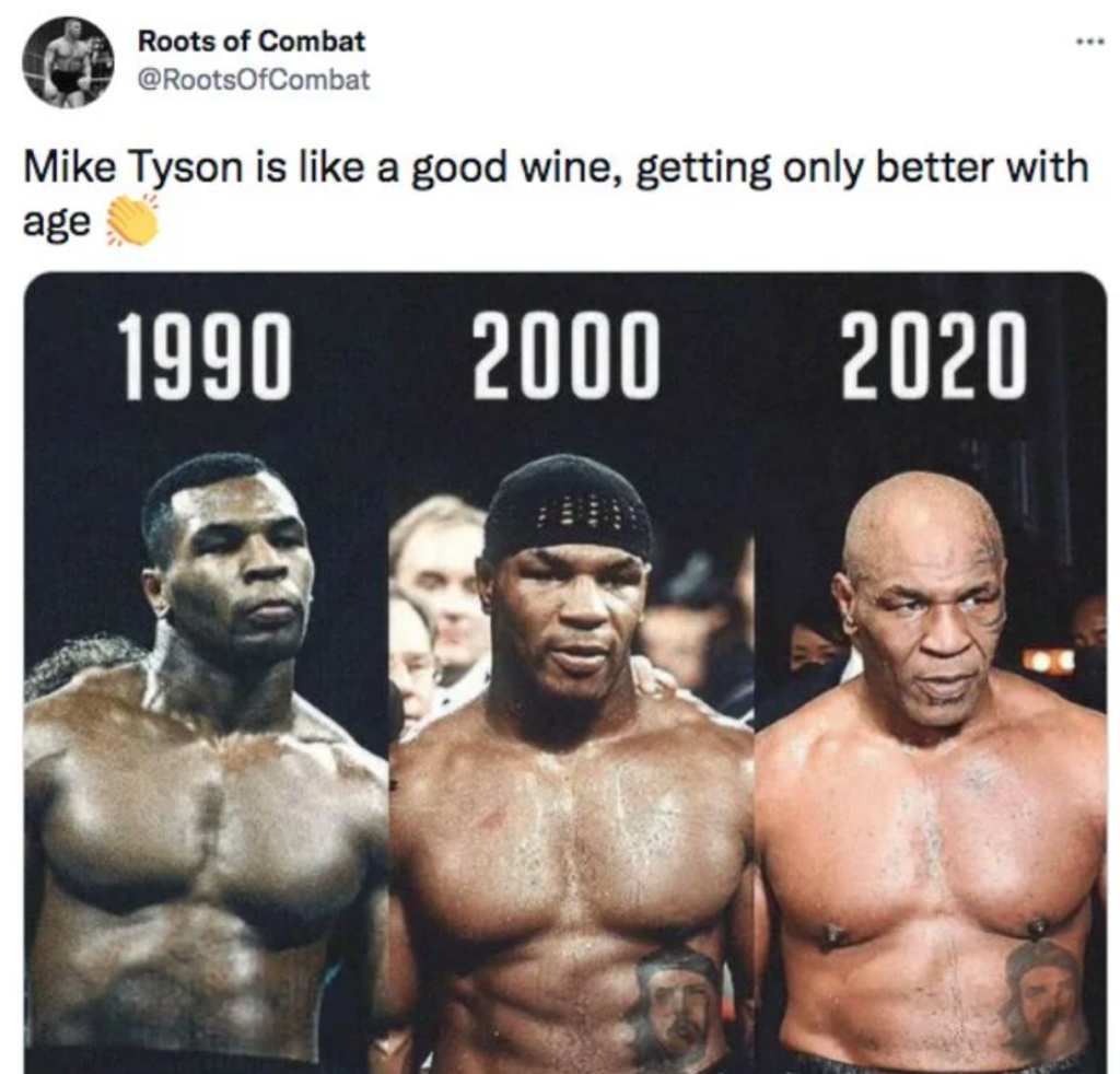 Mike Tyson's 30-year physique