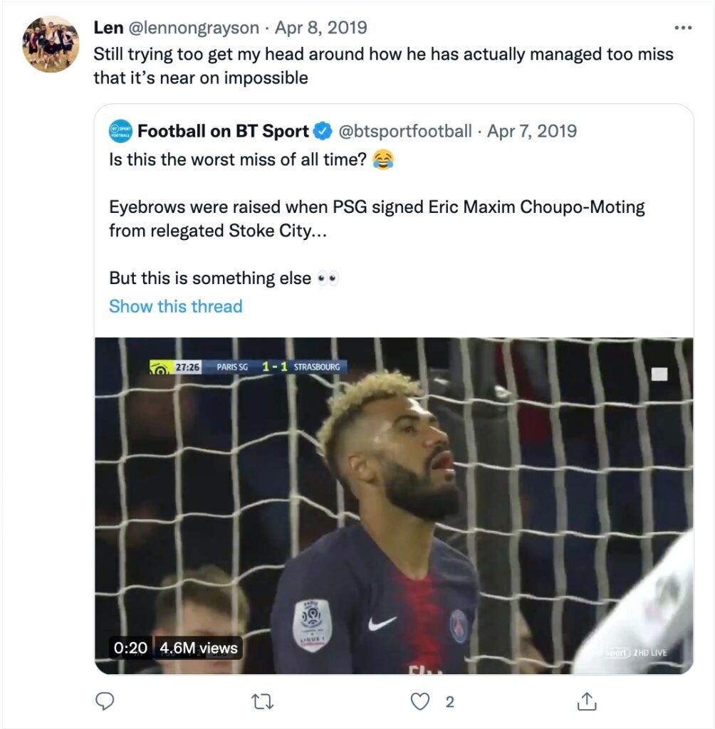 Choupo-Moting's miss was an all-time shocker.